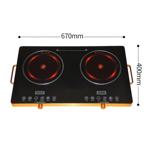 Індукційна плита Domotec MS 5881 інфрачервона на 2 конфорки, 3500 Вт