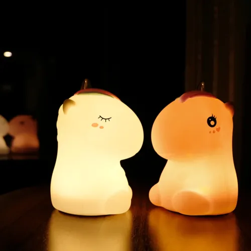 Ночник детский Единорог Lovely Horse радужный беспроводной силиконовый LED - фото 3