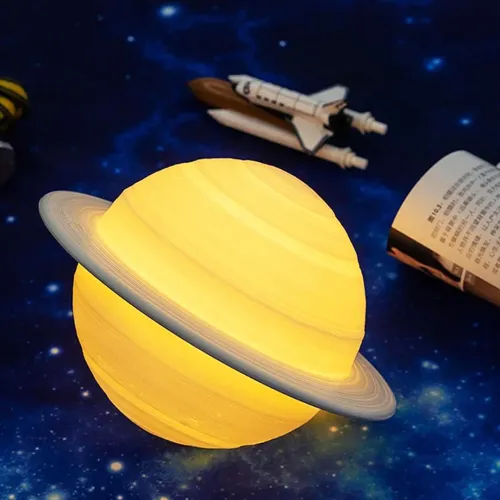 Настільний світильник нічник Сатурн 3D - фото 5