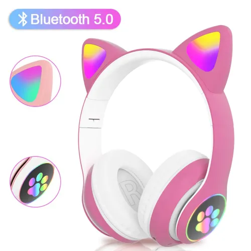 Беспроводные наушники с кошачьими ушками детские с подсветкой CAT STN-28 Bluetooth - фото 2