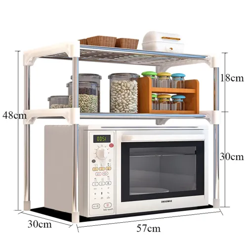 Полиця-стелаж для мікрохвильової печі Multifunctional storage rack 65x60x25 см - фото 2
