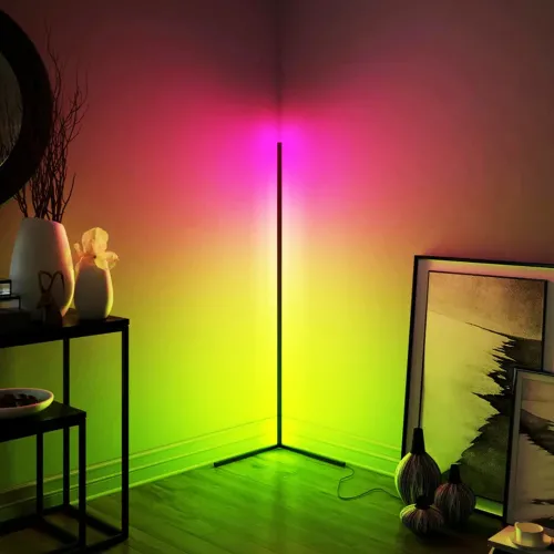 Кутовий підлоговий RGB світлодіодний LED торшер лампа з пультом керування 330+ світлових ефектів - фото 7