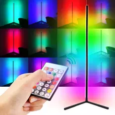 Кутовий підлоговий RGB світлодіодний LED торшер лампа з пультом керування 330+ світлових ефектів