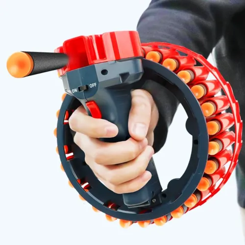 Игрушка пулемёт аккумуляторный игрушечный на 28 заряда Growler Electric Portable Soft Bullet - фото 4