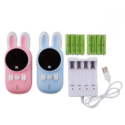 Дитячі рації з ліхтариком kids walkie-talkie 2 шт. pink and blue - фото 2