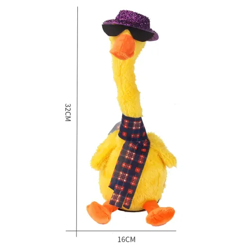 Інтерактивна іграшка качка повторюшка, м'яка музична іграшка Talking duck - фото 3