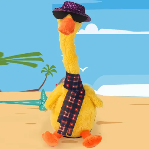 Інтерактивна іграшка качка повторюшка, м'яка музична іграшка Talking duck - фото 6