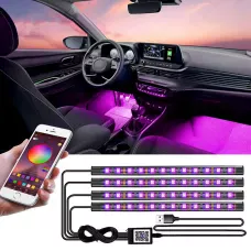 Універсальна RGB стрічка для авто з USB, та керуванням зі сматфону через Bluetooth