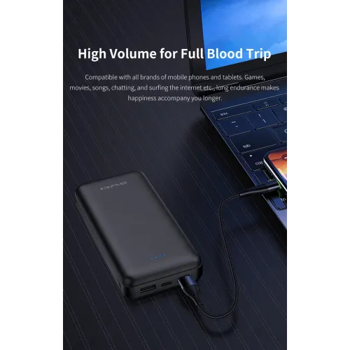 Портативний зарядний пристрій Power Bank Awei Original P47K 20000mAh Black - фото 5