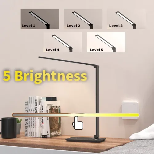 Настольная LED лампа DESK lamp MT-856 от MI, поворот и наклон, 5 режимов, черная - фото 6