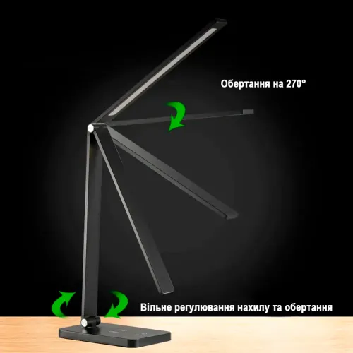 Настольная LED лампа DESK lamp MT-856 от MI, поворот и наклон, 5 режимов, черная - фото 3
