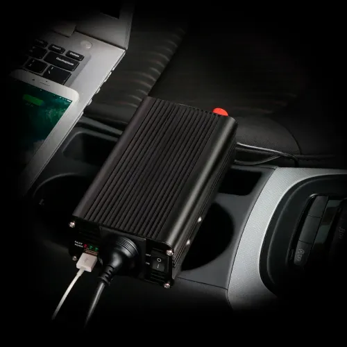 Преобразователь напряжения 1500W DC 12V в AC 220V TBE Power inverter, для авто и солнечных панелей, черный - фото 4