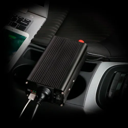 Перетворювач напруги 1500W DC 12V в AC 220V TBE Power inverter, для авто та сонячних панелей, чорний - фото 4