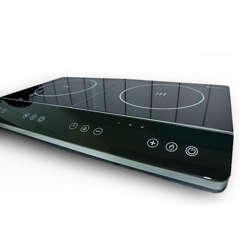 Індукційна плита Domotec MS-5872 з 2 конфорками та таймером відключення чорно-сіра, 4000Вт - фото 3