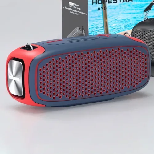 Портативная bluetooth колонка HOPESTAR A30, 6000 мАч Сине-красный - фото 2