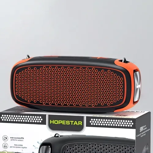 Портативна bluetooth колонка HOPESTAR A30, 6000 мАч Серо-оранжевый - фото 2