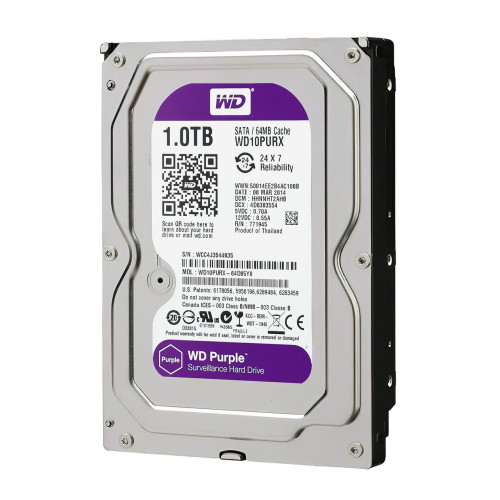 Жорсткий диск для відеоспостереження WD Purple 1TB, 5400 об/хв, SATA 6Gb/s, 64MB, 3.5 - фото 2