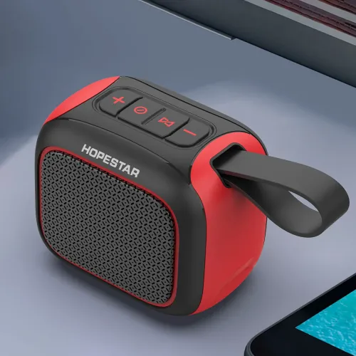 Портативная колонка HOPESTAR A22 с микрофоном и влагозащитой Красно-синяя - фото 3
