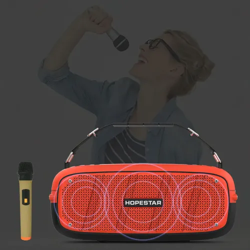 Портативная акустическая Bluetooth колонка Hopestar A20 Желтый - фото 6