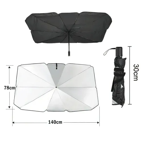 Автомобільна парасолька на лобове скло Car Umbrellas, чорний - фото 8