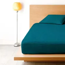 Простінь махаючи на гумці Sefa 160x200x30 + 2 наволочки 50x70 Синій