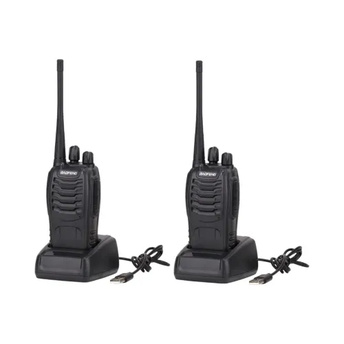 Комплект раций Baofeng BF-888S (2 шт) до 5 км, портативные аккумуляторные радиостанции UHF 16 каналов с фонариком