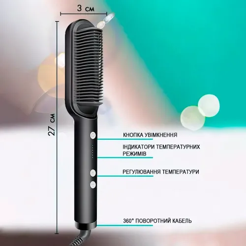 Гребінець-випрямляч Hair Straightener HQT-909 із турмаліновим покриттям - фото 8