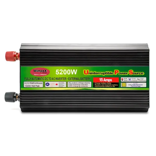 Інвертор-перетворювач напруги Wimpex UPS, 12В-220В, 5200ВТ, USB3, функція заряджання - фото 2