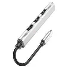 USB HUB адаптер-перехідник HOCO HB26 4в1 з Type-C на USB3.0+USB2.0x3