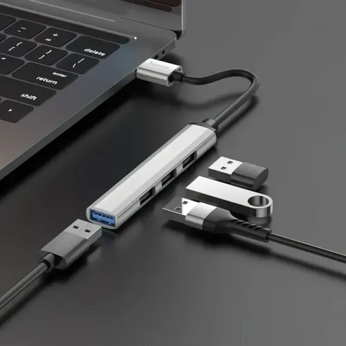 USB HUB адаптер-перехідник HOCO HB26 4в1 з USB на USB3.0+USB2.0x3 - фото 4