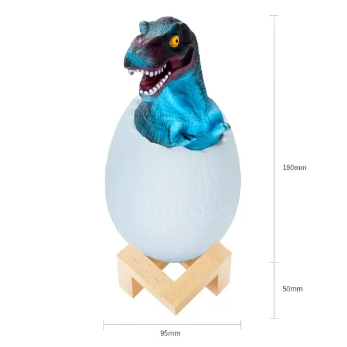 Дитячий світильник SUNROZ 3D Dinosaur Lamp Динозаврик у яйці з пультом ДК - фото 7