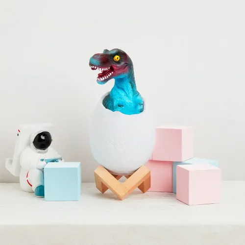 Дитячий світильник SUNROZ 3D Dinosaur Lamp Динозаврик у яйці з пультом ДК - фото 2