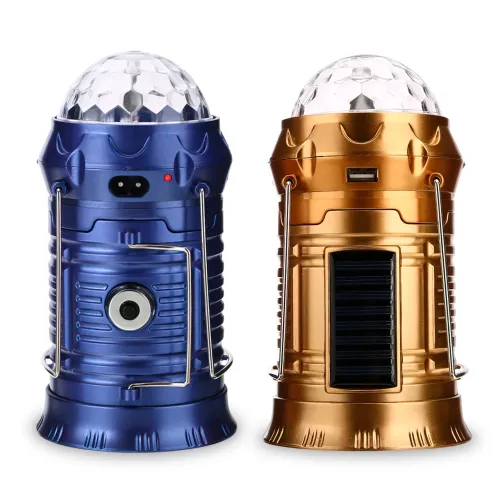 Кемпінговий складаний ліхтар SX-6899T з USB і Disco кулею, з імітацією полум'я, power bank