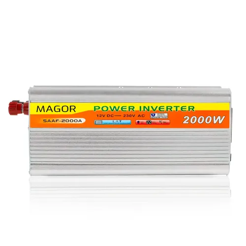 Перетворювач напруги MAGOR SAAF-2000A, 12-220 В, 2000 Вт, ступенева синусоїда - фото 2