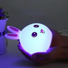 Ночник силиконовый детский HOLIHEYO кролик, 7 цветов, аккумуляторный