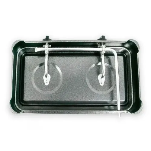 Газовая настольная плита Domotec MS-6602 на две конфорки, таганок 4.4 кВт - фото 4