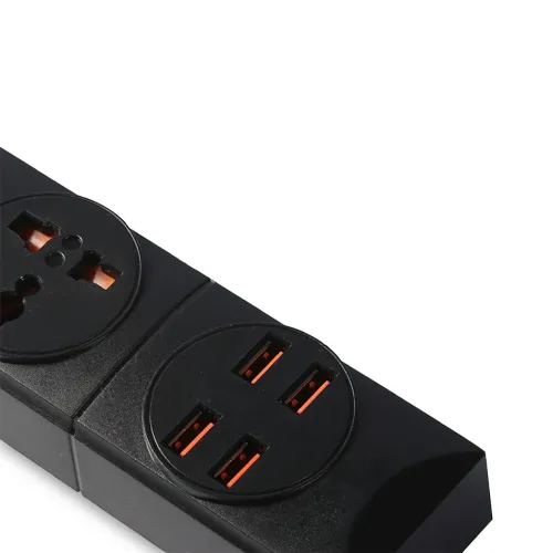 Мережевий фільтр-подовжувач BKL01-3 на 3 вилки, 4 USB, 2500 Вт, EU - фото 4