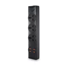 Сетевой фильтр-удлинитель BKL01-3 на 3 вилки, 4 USB, 2500 Вт, EU