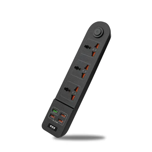 Мережевий фільтр-подовжувач BKL02-3 на 3 вилки, 4 USB, 2500 Вт, EU - фото 4