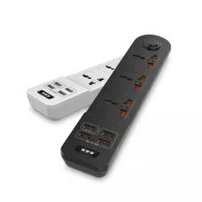 Мережевий фільтр-подовжувач BKL02-3 на 3 вилки, 4 USB, 2500 Вт, EU