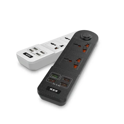 Мережевий фільтр-подовжувач BKL02-2 на 2 вилки, 4 USB, 2500 Вт, EU