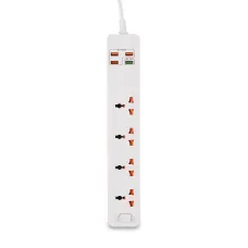 Мережевий фільтр-подовжувач BKL03-3 на 4 вилки, 4 USB, 2500 Вт, EU