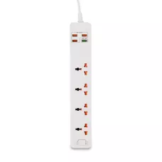 Мережевий фільтр-подовжувач BKL03-3 на 4 вилки, 4 USB, 2500 Вт, EU