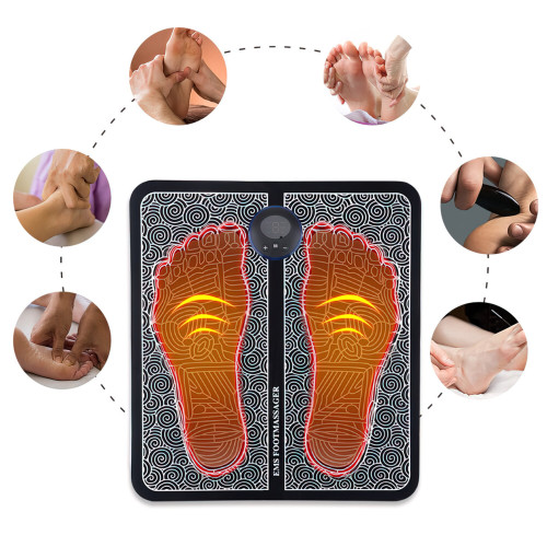 Масажний електричний килимок для стоп EMS Foot Mat, 6 режимів, нейлоновий - фото 5