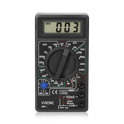 Мультиметр із цифровим дисплеєм DT-830B, 2 вимірювальні щупи, 100 мкВ - фото 2