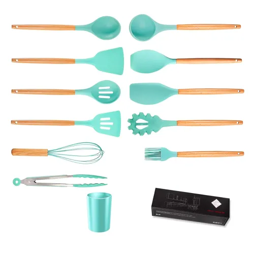 Набір кухонного приладдя Kitchen Set на 12 предметів, з харчового силікону, до 230 градусів - фото 7