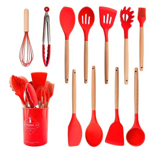 Набір кухонного приладдя Kitchen Set на 12 предметів, з харчового силікону, до 230 градусів