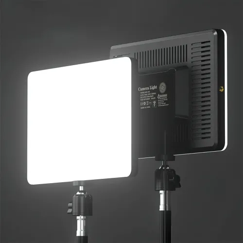Світлодіодна лампа для фото та відеознімання Light MM-240, 24 см, прямокутна з штативом