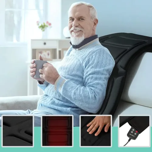 Электронный массажный матрас Massage mat с подогревом, 9 массажных моторов, с пультом ДУ - фото 6