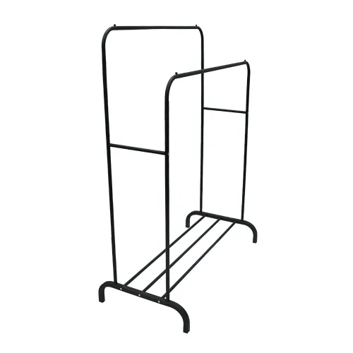 Подвійна стійка вішалка Double floor Hanger для одягу з полицею для взуття, 145х110 см, до 30 кг - фото 6